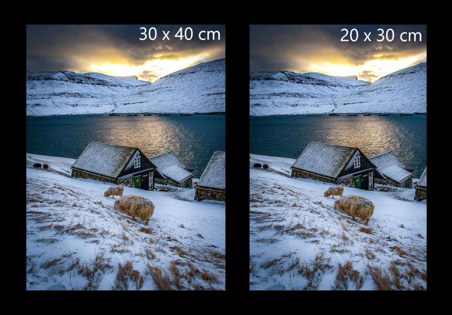 Winter magic Faroe Islands fine art print available in 20x30cm and 30x40cm