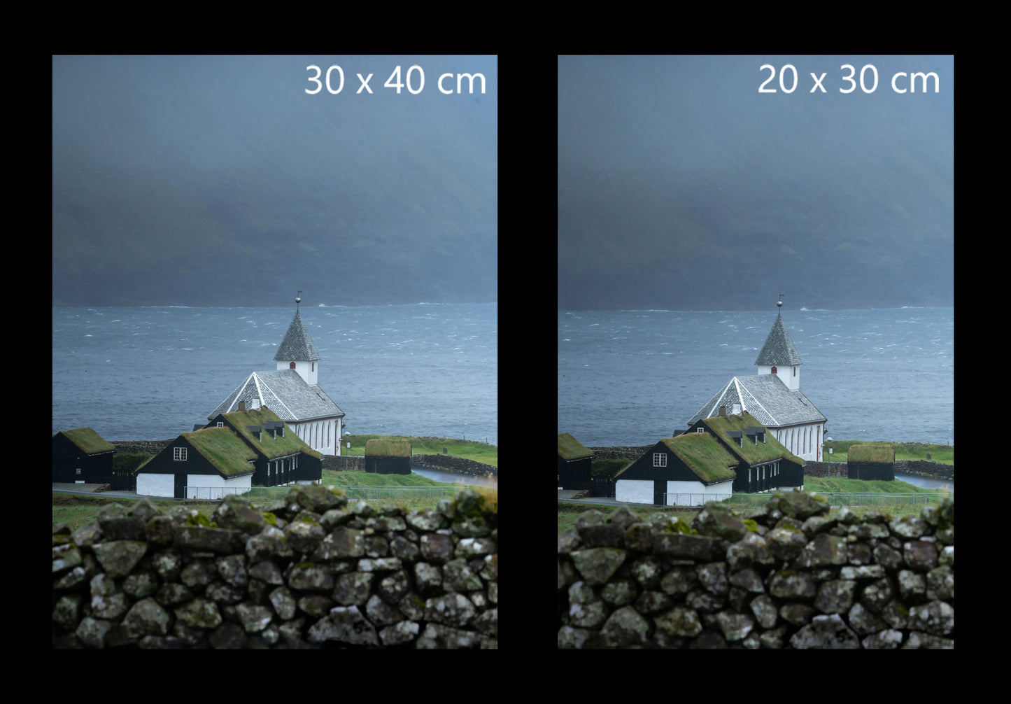 Viðareiði church Faroe Islands fine art print available in 20x30cm and 30x40cm
