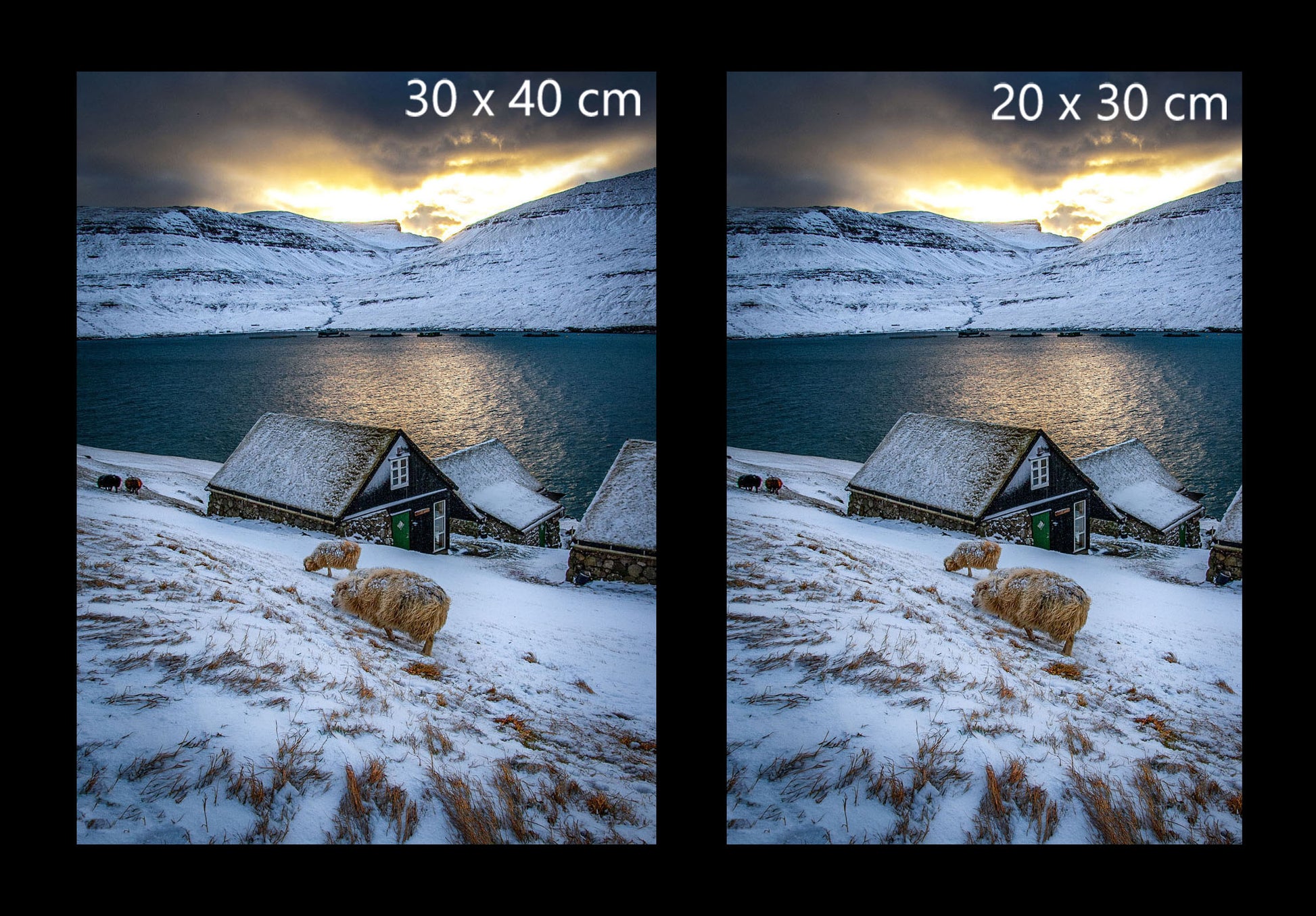 Winter magic Faroe Islands fine art print available in 20x30cm and 30x40cm