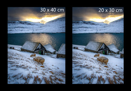 Winter magic Faroe Islands fine art print available in 20x30cm and 30x40cm