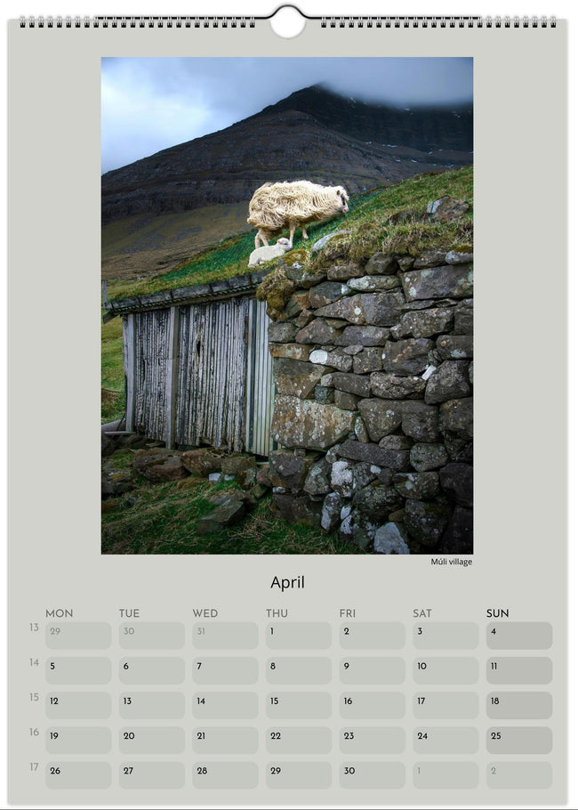 Faroe Islands 2027 wall calendar featuring original landscape photography by Andrija Ilic.