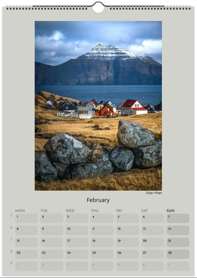 Faroe Islands 2027 wall calendar featuring original landscape photography by Andrija Ilic.