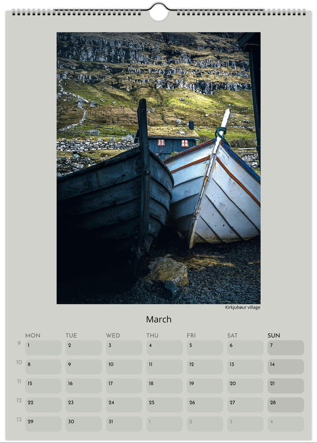 Faroe Islands 2027 wall calendar featuring original landscape photography by Andrija Ilic.