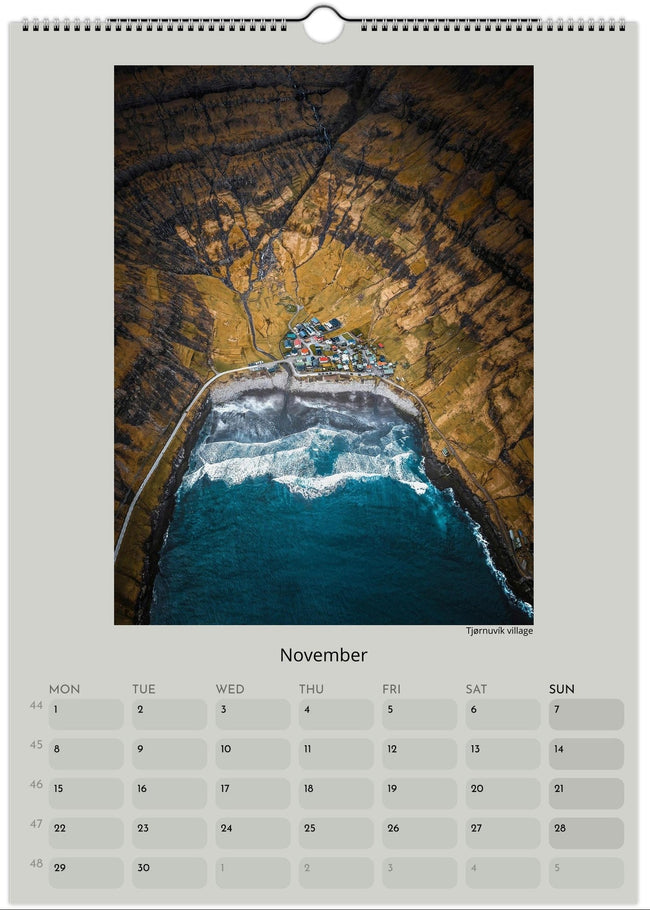 Faroe Islands 2027 wall calendar featuring original landscape photography by Andrija Ilic.