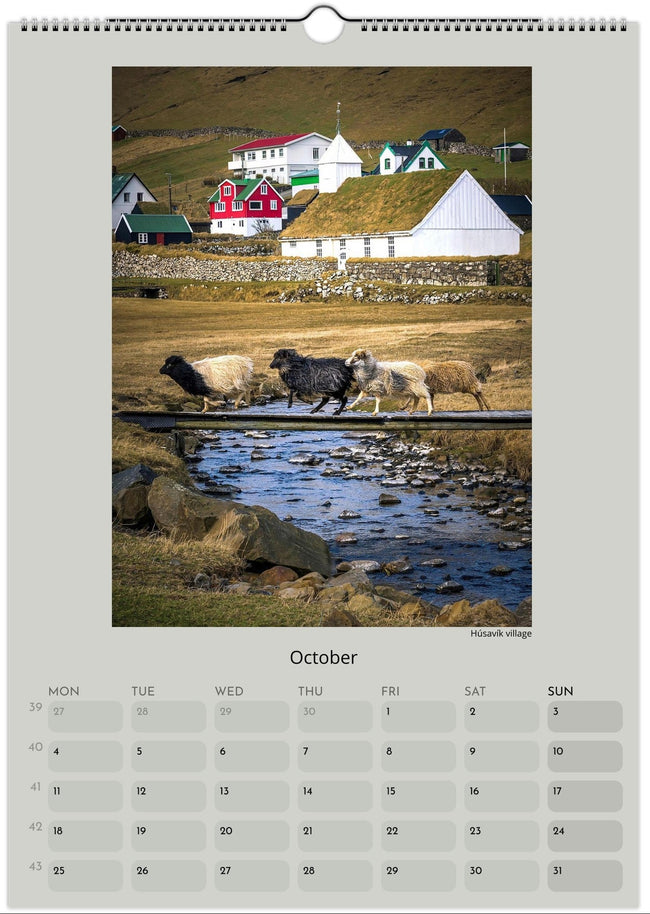 Faroe Islands 2027 wall calendar featuring original landscape photography by Andrija Ilic.