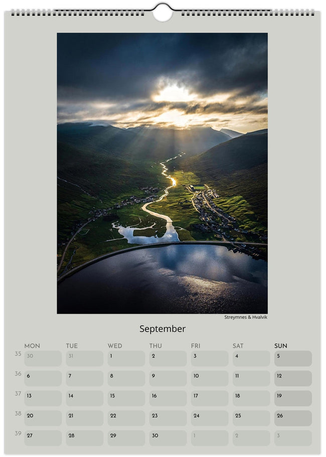 Faroe Islands 2027 wall calendar featuring original landscape photography by Andrija Ilic.