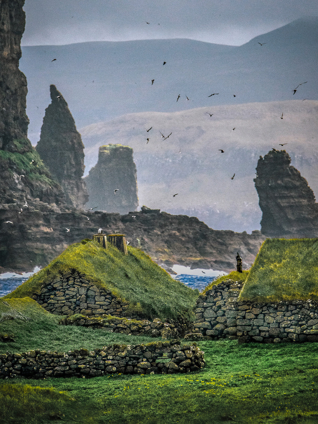Koltur island Faroe Islands fine art photography print sea stacks cliffs Nordic landscape