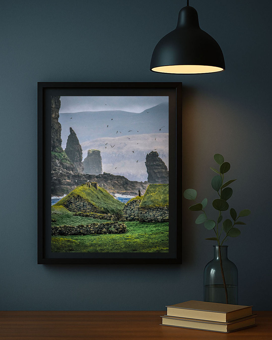 Nordic Tales , Koltur island Faroe Islands photography print framed on wall in living room